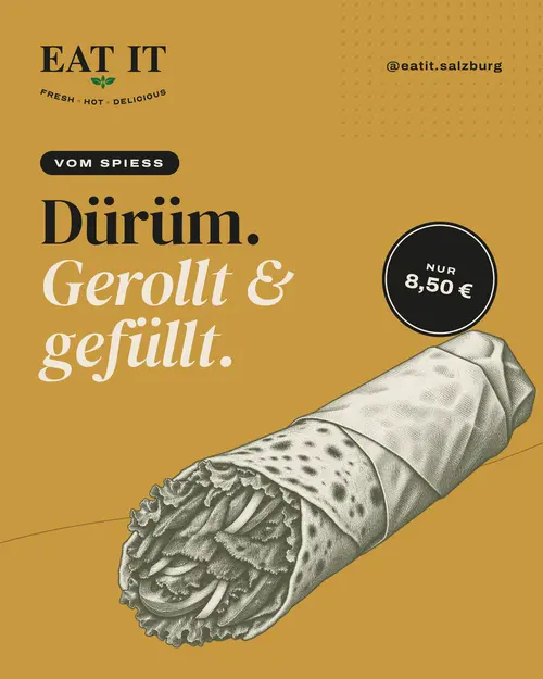 Dürüm – gerollt & gefüllt, nur 8,50 €